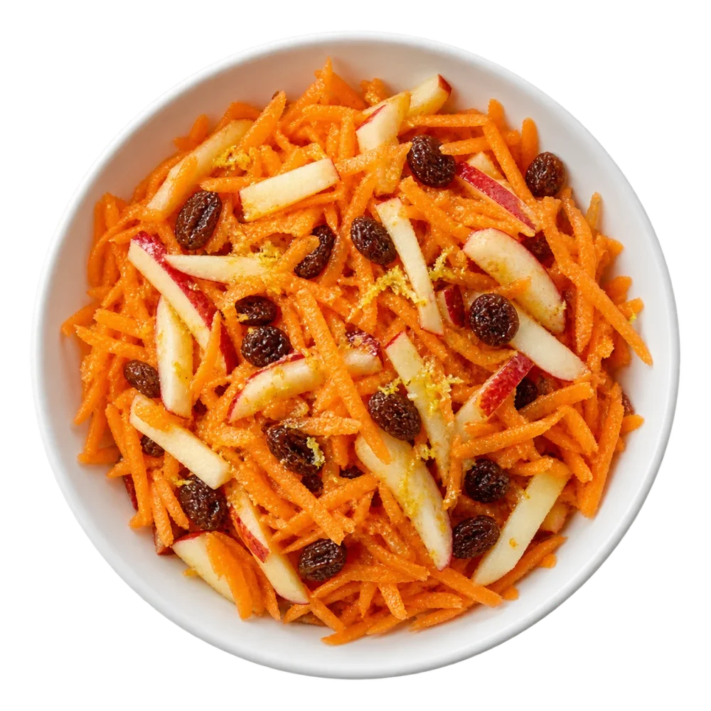 Салат из моркови и яблока с изюмом